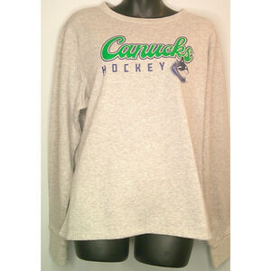 Fanatics Vancouver Canucks NHL Crew Neck Pullover Sweatshirt Gray Women 2XL